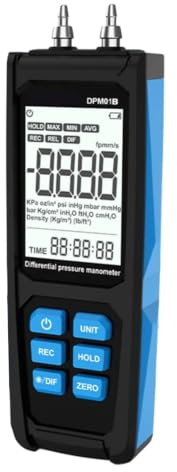 Barometro elettronico professionale con funzione di conservazione dei dati Manometro multifunzione per la misurazione nei sistemi di canalizzazione Trasduttore di pressione