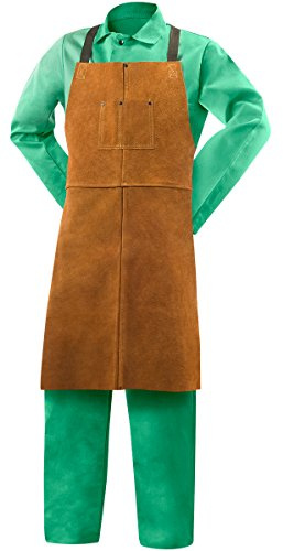 Welding Bib Apron, Leather, 36 x 24 In