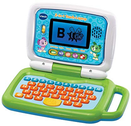 VTech 2-in-1 Touch-Laptop – Lerncomputer und Touch-Tablet zum Lernen von Buchstaben und Zahlen – Für Kinder von 3-6 Jahren