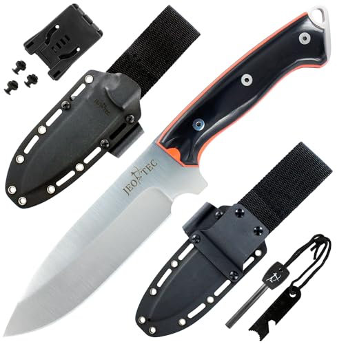 JEO-TEC Nº39 - Cuchillo supervivencia caza monte bushcraft camping outdoor campo - Funda de Kydex - Acero MOVA 58 - Fabricado en España