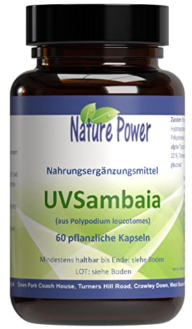 UVSambaia | Hochdosiert | von Nature Power | 60 pflanzliche Kapseln | gentechnikfrei und für Veganer geeignet