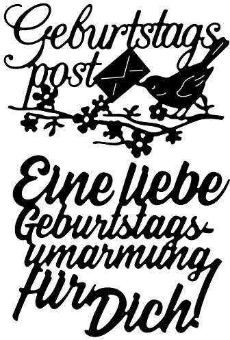 Ideen mit Herz Stanzschablonen, Schriften, Geburtstagswünsche 4, 2 Stück