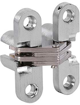 Cerniere a Scomparsa, Cerniera per Mobili Nascosta in Lega Cucina Armadio Porta, Angolo d'Apertura 180°, Cerniera a Croce Nascosta per Armadio a Soffietto a Scomparsa Camera da Letto (43.7mm)