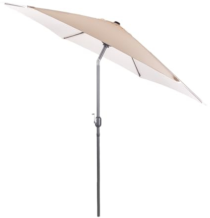 Alfresia 2.7m Garden Parasol – Large Outdoor Sun Shade with Crank Handle and Tilt, Steel Frame Patio Parasol for Garden or Outdoor Dining