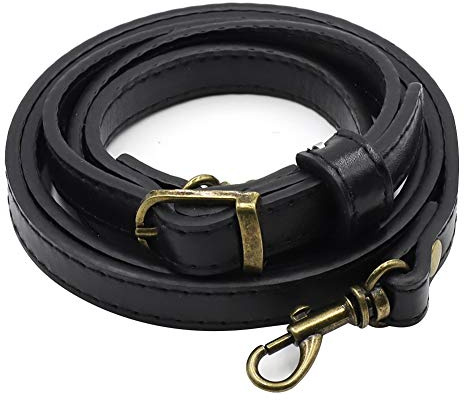 Uposao PU läder väskrem axelrem för väskor, 1,2 cm bred 105–120 cm justerbar ersättning axelrem axelrem axelrem gör-det-själv tillbehör med karbinhakar för kvinnor väska plånbok, svart
