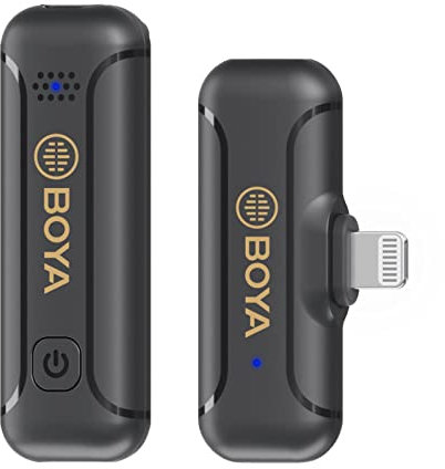 BOYA BY-WM3T2-D1 Wireless Lavalier Microphone for iPhone iPad, 2.4GHz Plug Play Lapel Clip-on Mic with Noise Cancelling for Interview Video Podcast Vlog YouTube Recording