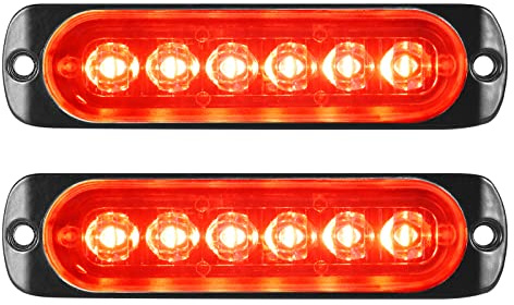 Willpower Feu de Penetration Lumière Stroboscopique 12V 24V Rouge Auto | Feux Flash Avant Voyant D’Alarme Urgence Clignotants Barre D'avertissement pour Voiture Véhicule Tracteur Camion Remorque