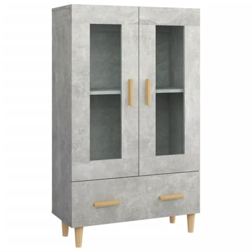 vidaXL Highboard Sideboard Kommode Schrank Anrichte Beistellschrank Mehrzweckschrank Hochschrank Standschrank Betongrau 70x31x115cm Holzwerkstoff