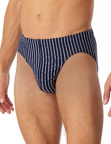Schiesser Intimo da Uomo, Mini Slip da Uomo, Morbido e Confortevole, Senza Elastico in Vita, Cotone Biologico, Cotone Casual, Blu Scuro_180498, XL