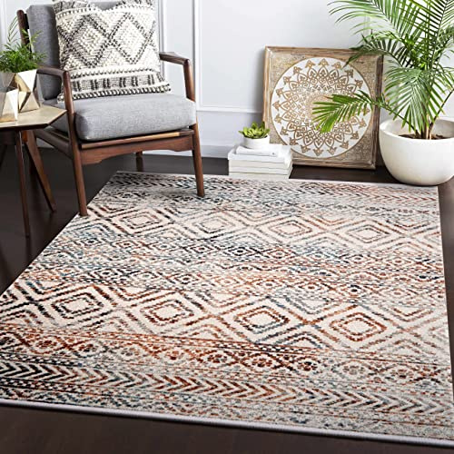 NETLINE HOME Area Rugs For Living Room, Bedroom, Kitchen, Dining Room | Oriental Design Carpet | Soft Medium Pile | 100% Polyester | Stain Resistant (Cream Gold, 100X200 CM)