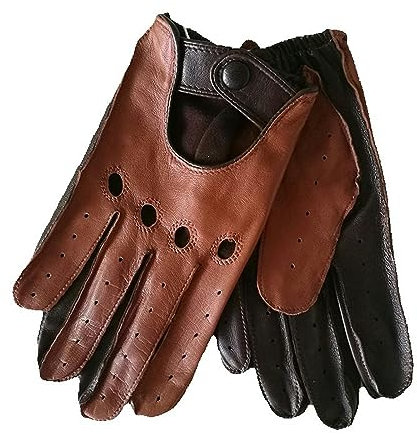 WILsem Echte Lederhandschuhe Frühling Sommer Dünn Ungefüttert Atmungsaktiv rutschfest Lokomotive Motorrad Fahrhandschuhe Männlich