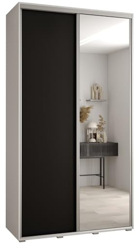 Kleiderschrank mit Spiegel Davos 3 Garderobenschrank - Schrank Schlafzimmer - Mehrzweckschrank 2 Schiebetüren - Regalen - Flur Möbel - Kleiderstange Schrank - Allzweckschrank - closet - Gaderobe