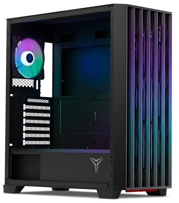 YEYIAN Caja PC Gamer Phoenix | Torre Mediana | Placas ATX, M-ATX, ITX | Frontal Direccionable | Panel Lateral Malla Metálica | Incluye 4 Ventiladores ARGB PWM 3 Delanteros 1 Trasero 120mm