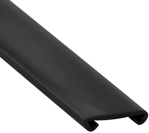 Pasamanos de PVC Para Escaleras - Perfil de Plástico Para Barandillas, Goma, Protección 40 x 8 mm (Negro - 5 m)