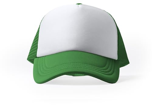 KINKIES Vadderad frontpanel keps och nät baksida - cool unisex visir, andningsbar med justerbar stängning, grön, one size