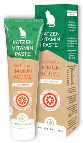 Vitaminpaste für Katzen – Mit 7 wichtigen Vitaminen – Natürliche Immun Active Multivitamin Paste für Katzen, Fördert Abwehrkräfte