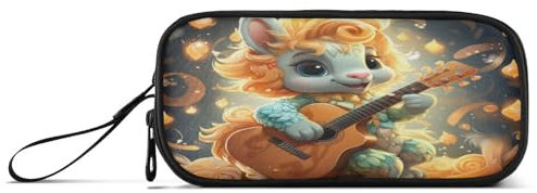 Süßes Goldenes Einhorn Federmäppchen Federtaschen Mäppchen Schlamperbox Tasche für Jungen Mädchen Schüler