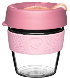 KeepCup Original, Lightweight Plastic Reusable Coffee Cup with Splashproof Sipper Lid - 8oz/227ml - Peaches