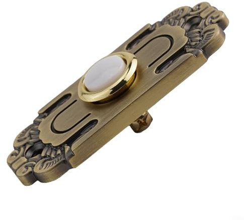 Zilimontt Wired Door Bell Button, Antique Brass Bronze Finish Bell Push Solid Metal Doorbell Push Button Antique Brass Bronze Doorbell Button Waterproof Doorbell