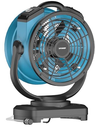 XPower Nebelventilator für den Außenbereich, oszillierend, robust, leistungsstark, hohe Geschwindigkeit, ideal für Camping, Terrassen, Picknicks und mehr (FM-88W)