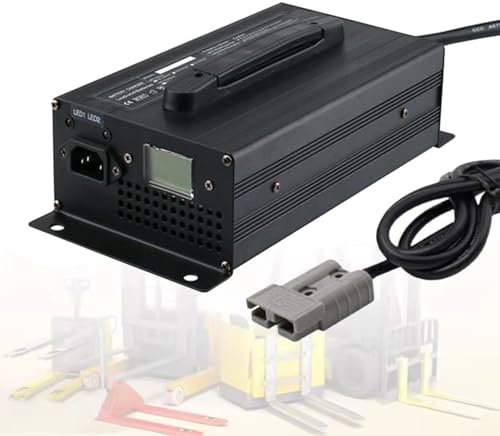 WLEJSL Chargeur Batterie Chariot Élévateur 12V/24V/36V/48V/60V/72V Chargeurs Batterie Chariot de Golf Transpalette Électrique Chargeur de Laveuse de Sol avec Écran LCD,24V 30A
