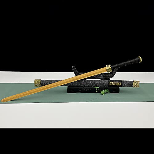 HJHUUA Spade Cinesi Han da 108 cm,processo di Produzione Tradizionale,Guaina in Legno massello con Vernice Spray,Spada Dritta in Legno,Bokken Fatto a Mano per Cosplay,Regali,Arti Marziali,Decorazioni