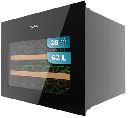 Cecotec Vinoteca Integrable 28 Botellas Bolero Grandsommelier Bi 28000 Touch Black Compressor. Acabado Con Cristal Negro Y Funcionamiento Silencioso