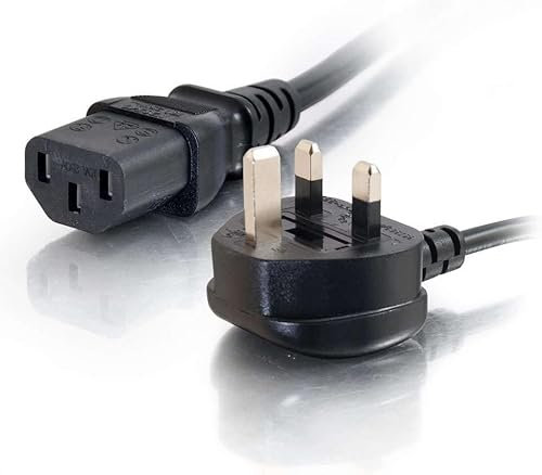 New Kettle Lead UK Power Cable IEC C13 to BS1363 Power Cord for PC, Printers, Scanners, LED LCD Smart TV, for HP Printer PlayStation Pro PS4 Gaming Computer Monitor 1 Metre