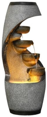 yixinzi-2024 Fuente de pie Fuente de pie for Exteriores de 127 cm, Cascada Decorativa for jardín, Porche, Patio, decoración artística for el hogar Fuente Independiente