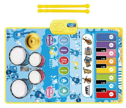 YiNLuax Kids Interactive Music Matte Keyboard Floor Piano Für Kleinkind 3+ Jahre Fördert Die Rhythmusentwicklung Und Koordination