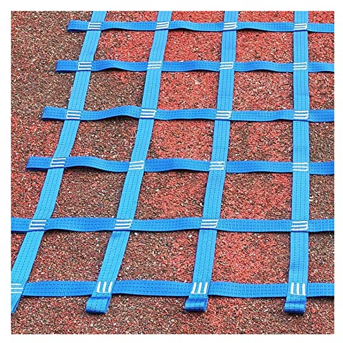 Filet d'escalade pour enfants – Filet d'échelle de sécurité pour aire de jeux extérieure, toile de parcours d'obstacles pour cabane dans les arbres et salle de sport, bleu (0,9 x 1,2 m)