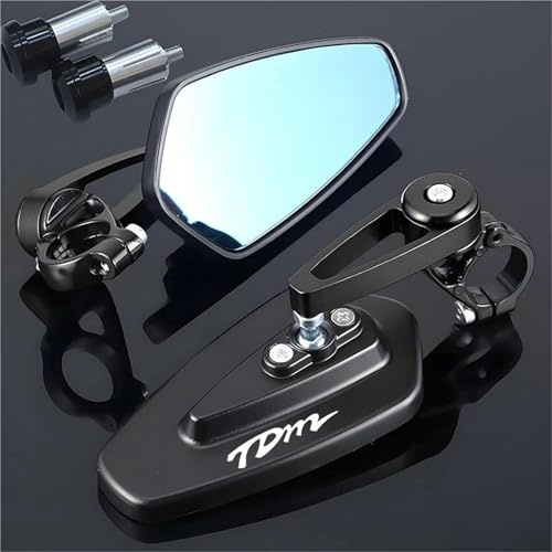 XWDPDNHHD Rétroviseur Latéral Moto pour Y&amaha TDM850 TDM900, Montage en Bout De Guidon, Rétroviseur Auxiliaire De Stationnement Et De Recul. Collapsible Mirror(Noir)