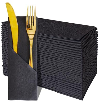 25/30/50 Stück Besteckservietten weich Bestecktaschen Für Hochzeiten, Feiern, Geburtstag，Weihnachten,Taufe, Kommunion, Party Serviettentaschen Tissue Serviette