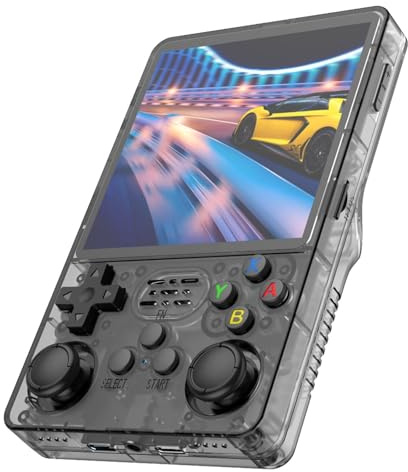 R36 Plus Consola De Juegos Portátil, 20000 Juegos Clásicos Incorporados, Sistema Linux Pantalla IPS De 4,0 Pulgadas, Batería Recargable De 3000mAh, Consola De Videojuegos Portátil-Black||128GB