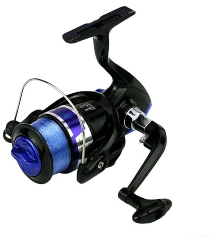 10007000 - Carrete de pesca de metal, giro de 5 51 velocidades con brazo basculante plegable, mango izquierdo y derecho, piezas de metal de aleación de zinc para mayor durabilidad (MK4000)