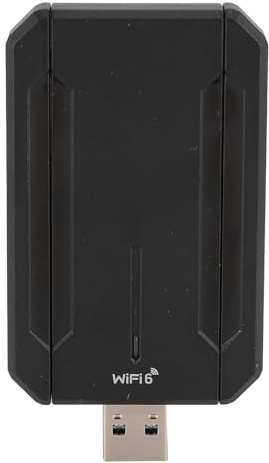 Ticfox Adaptador de Tarjeta de Red inalámbrica USB Tri Band 5374Mbps WiFi 6 Tarjeta de Red para Juegos Antenas giratorias duales de Alta Velocidad y Baja latencia para transmisión
