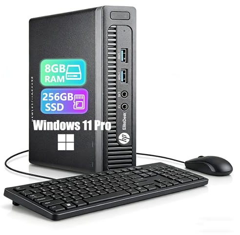 HP EliteDesk 705 G3 Mini Ordinateur de Bureau PC, AMD A12-9800, 8 Go de RAM, 256 Go de SSD, WiFi, Bluetooth, Clavier US QWERTY, Windows 11 Pro (Reconditionné)