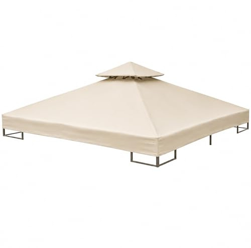 Telo di Ricambio Per Gazebo 3x3 Metri In Poliestere Con Air Vent Traspirante E Protezione Da Sole E Agenti Atmosferici Per Giardino Patio E Terrazza 300 X 300 Cm Beige
