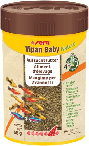 sera Vipan Baby Nature 100 ml (56 g) - Mikroflocken für Jungtiere, Jungfischfutter