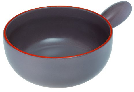 KUHN RIKON 32193 Fondue Käsefondue Caquelon Trend grau tonfarb. Rand 22cm roter Ton