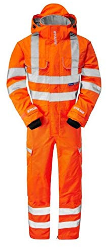 Pulsarail Foul Weather Coverall, Large, Hi-Viz Orange