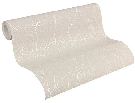 A.S. Création Vliestapete Elegance Tapete im skandinavischen Design 10,05 m x 0,53 m beige weiß Made in Germany 305074 30507-4