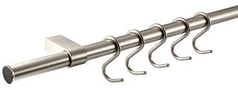 Gedotec Stainless Steel Look Kitchen Railing System - 900 mm Length - Vintage Style - Silver - Hanging Rail - Wall Mount - Kitchen Utensil Organizer