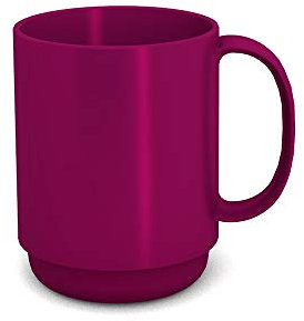 Ornamin Mug with Handle 300 ml BlackBerry (Model 510) | Stable Coffee Mug Made of Plastic, Coffee Cup, Reusable Cup, Tea Cup