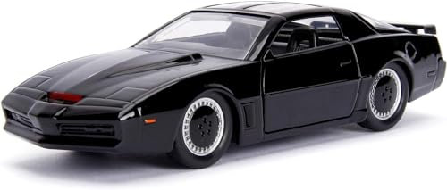 Jada Toys 253252000 Knight Rider K.I.T.T. - 1982 Pontiac Trans AM Modellauto, 1:32, Detail-Innenraum, Türen zum Öffnen, schwarz