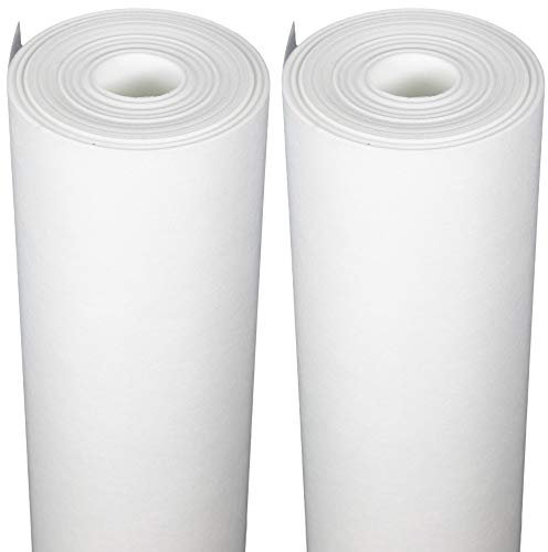 Hydroeco.de Malervlies 100m² Glasvlies Anstrichvlies ca. 40 g/m² Abdeckvlies Premium Vlies Glasvliestapete Renoviervlies 2 Rollen x 50m x 1m Glasgewebe Weiß Rolle