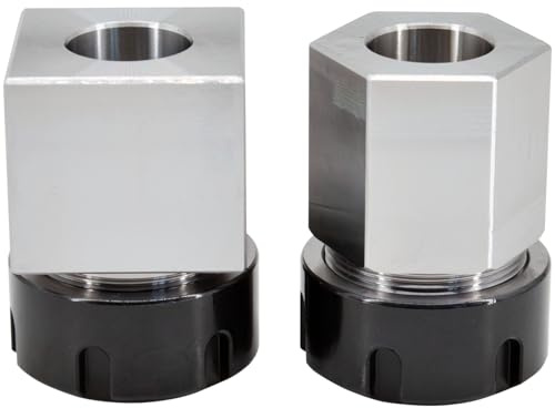 ALTBET ER-32 Collet Chucks Block Set of 2 Square and Hex Workholding Holder for CNC Lathe Engraving Cutting Machine