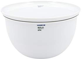 KMP Berlin LAB Bowl+Teller-Set 14, handgefertigtes weißes Porzellan, modernes 2-teiliges Essgeschirr, 0,6 l Schüssel, 14 cm Teller, Geschenkbox