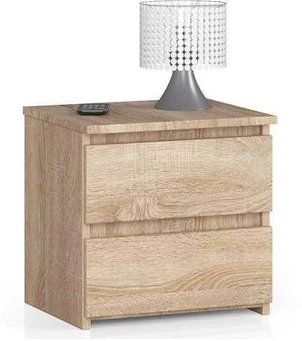 AKORD | Kommode 2 Schubladen Sideboard Mehrzweckschrank Schrank | Schreibtisch | ecktisch | Eck Schreibtisch für Home Office | Einfache Montage | 40x40x35 | Sonoma Eiche