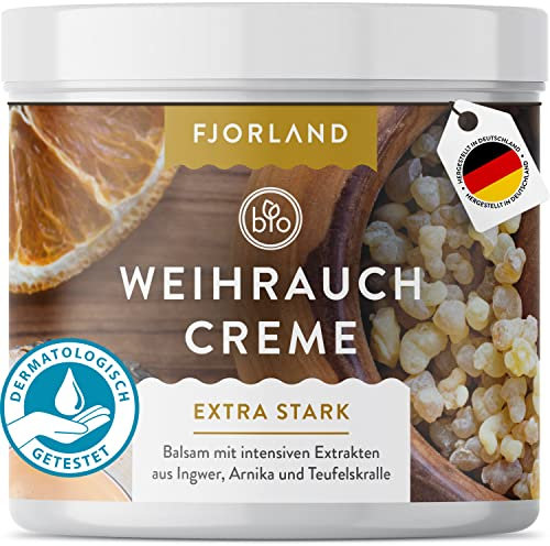 Fjorland Weihrauchcreme extra stark 200 ml - Weihrauch-Salbe hochdosiert zur Unterstützung - Angenehmens Auftragen